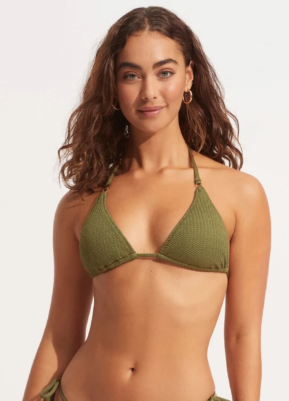 High - waisted bikini for a retro and tummy - flattering lookSea Dive Slide Tri - Khaki