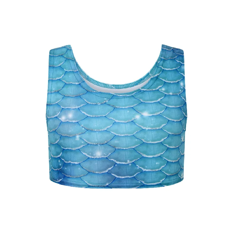 UV - protection bikini for safe sun exposure during beach daysSilver Surfer Crop Top