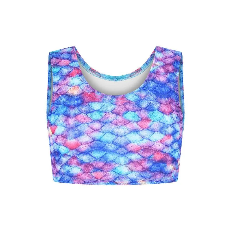 High - performance bikini with quick - drying fabric for active swimmersStarbright Princess Mermaid Crop Top