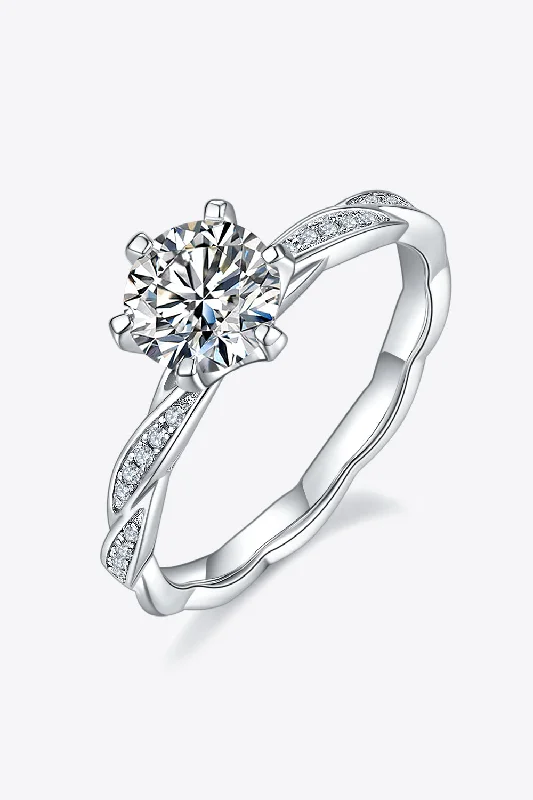 1 Carat Moissanite 925 Sterling Silver Ring