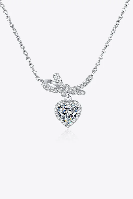 1 Carat Moissanite Heart Pendant Necklace