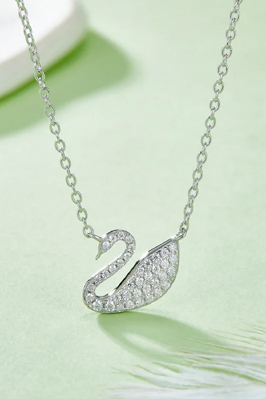 Moissanite Swan 925 Sterling Silver Necklace